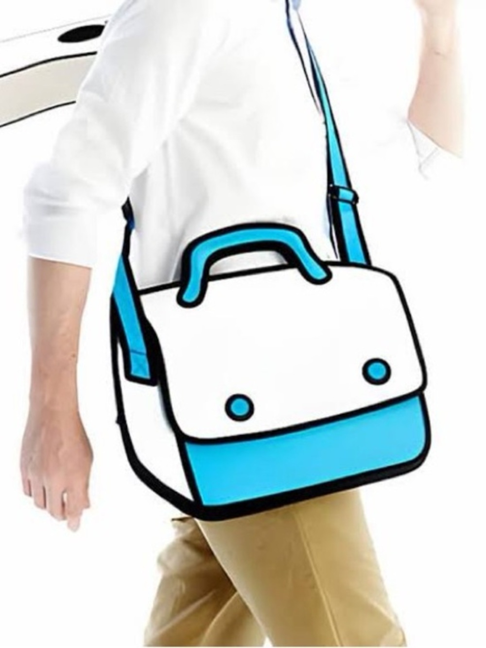 Jump From Paper Messenger Bag Play Hookey 2D Comic Design Laptop Crossbody